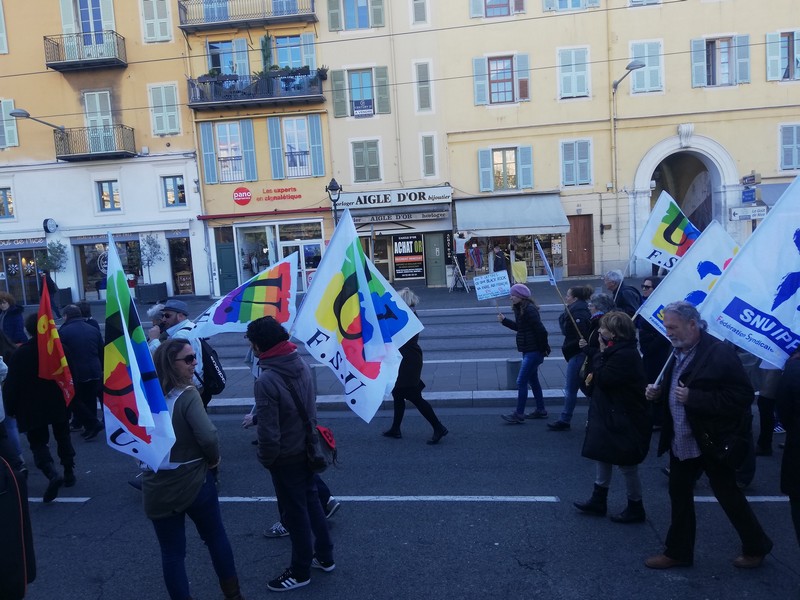 Retour en image sur la manifestation du 14 janvier fsu06