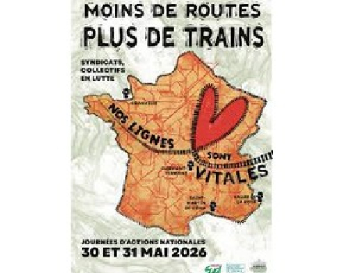 Week-end de mobilisation 30-31 mai – Moins de routes, plus de trains : nos lignes SNCF sont vitales !